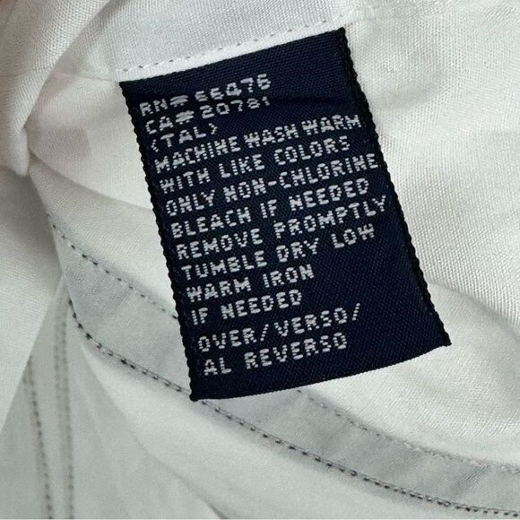 Y2K Top Tommy Hilfiger Size 6 Women Stripes Tie Print Button Down 90s Vtg - Picture 7 of 7